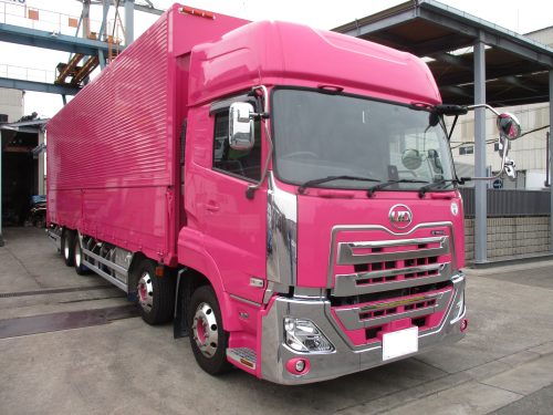 高年式　低走行　車検付き4軸低床ハイルーフウイング　格納パワーゲート