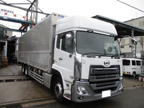 車検付きハイルーフアルミウイング格納ゲート